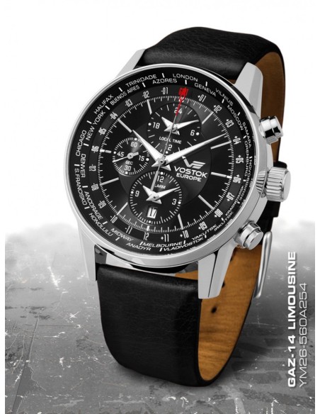 Reloj Vostok Europe GAZ-14 Limousine Alarm Line Piel 560A254
