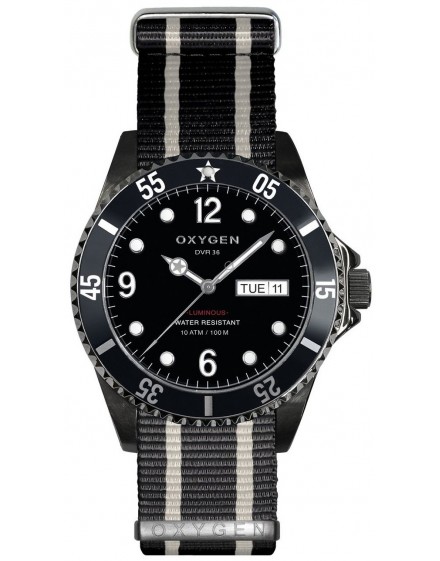 Reloj Oxygen Diver 36 Moby Dick Black Textil EX-D-MBB-36-NN-BLIVBL
