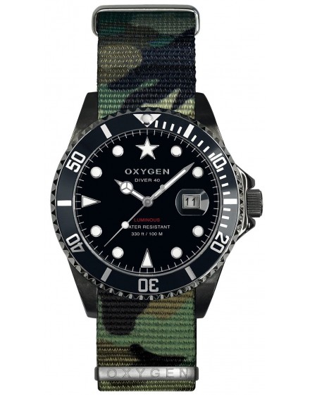 Reloj Oxygen Diver 40 Moby Dick Black Textil EX-D-MBB-40-NN-AR