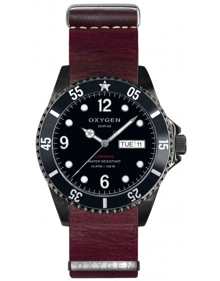 Reloj Oxygen Diver 40 Moby Dick Black Piel EX-D-MBB-40-NL-PL