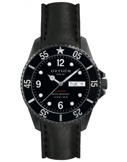 Reloj Oxygen Diver 44 Moby Dick Black Piel EX-D-MBB-44-CL-BL