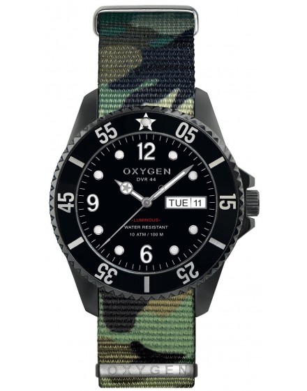 Reloj Oxygen Diver 44 Moby Dick Black Textil EX-D-MBB-44-NN-AR