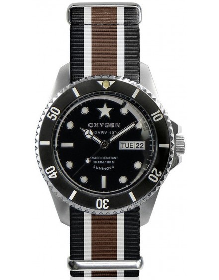 Reloj Oxygen Diver Vintage 42 Cigar Textil EX-DV-CIG-42-NN-BLIVBR