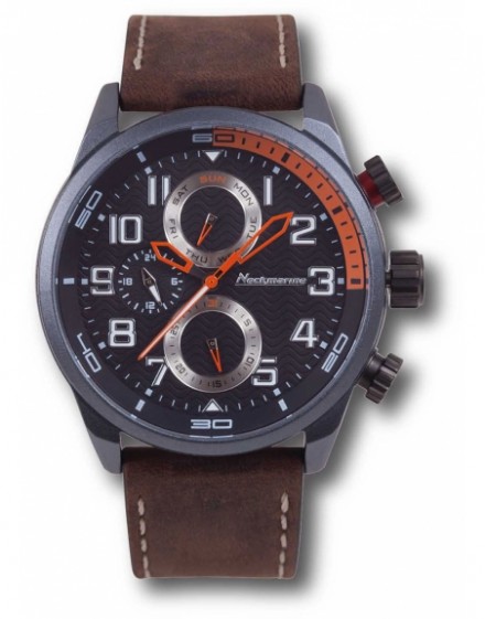 X-Plrorer Multifunction Neckmarine Men Leather Bracelet Watch NKM13557MP02