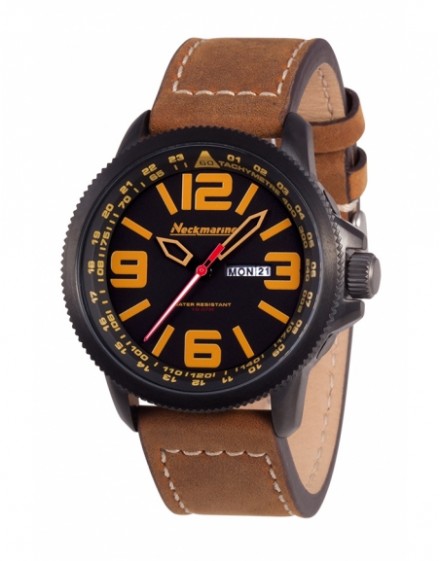 X-Plorer 3 Needles Neckmarine Men Leather Bracelet Watch NKM13457MP01