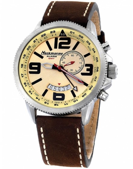 X-Plorer Alarm Neckmarine Men Leather Bracelet Watch NKM13757M09
