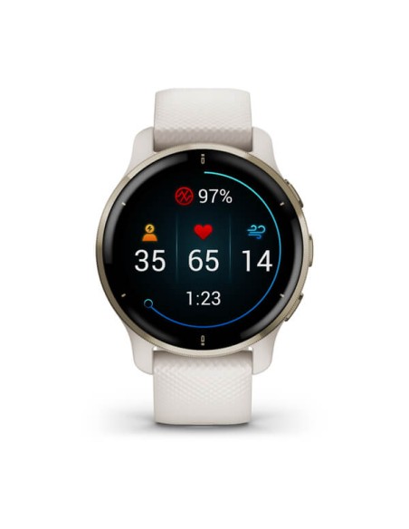 Garmin Venu 2 Plus Bisel Acero Inoxidable Light Gold C Silicona Beige (010-02496-12)