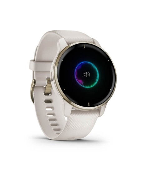 Garmin Venu 2 Plus Bisel Acero Inoxidable Light Gold C Silicona Beige (010-02496-12)
