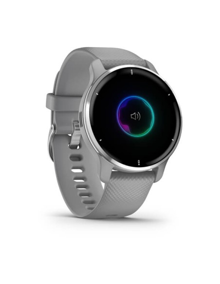 Garmin Venu 2 Plus Acero Plateado C Silicona Gris (010-02496-10)
