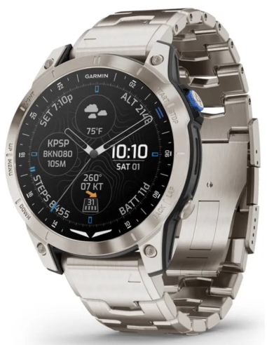 Garmin  D2 Mach 1 Aviator Smartwatch with Vented Titanium Bracelet (010-02582-51)