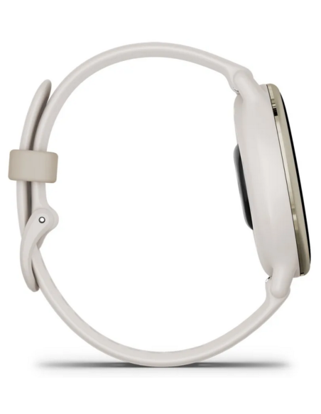 Garmin Vívoactive 5 Bisel Aluminio Oro Blanco Caja y Correa Silicona Blanca