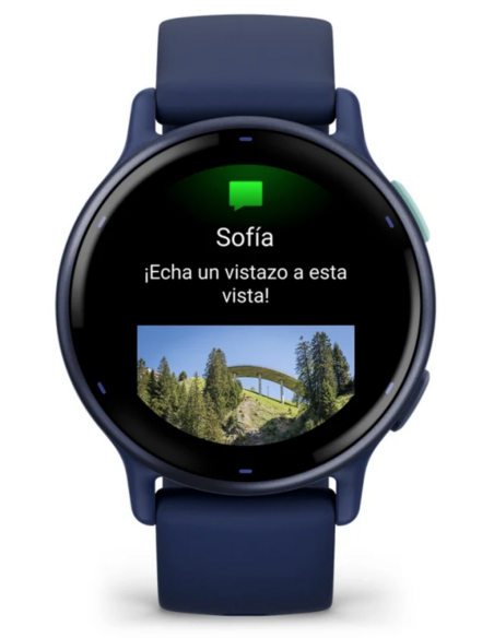 Garmin Vívoactive 5 Bisel Aluminio Azul Caja y Correa Silicona Azul