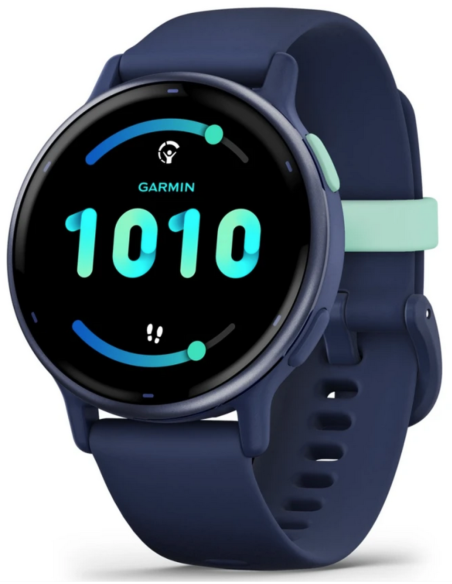 Garmin Vívoactive 5 Bisel Aluminio Azul Caja y Correa Silicona Azul