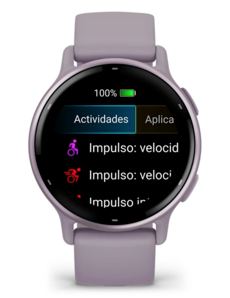 Garmin Vívoactive 5 Bisel Aluminio Lila Caja y Correa Silicona Lila